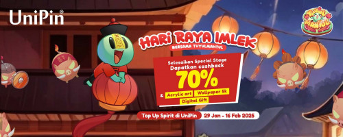 Rayakan Hari Raya Imlek bersama TuyulMantul - Top Up & Dapatkan Gift dan Cashback 70% UniPin Credits